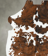 Tricolor X-Large European Cowhide Rug 7'1"H x 6'4"W #B22597 by Hudson Hides