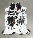 Tricolor X-Large European Cowhide Rug 6'10"H x 6'6"W #B22599 by Hudson Hides