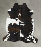 Tricolor X-Large European Cowhide Rug 7'0"H x 6'0"W #B22606 by Hudson Hides