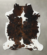 Tricolor X-Large European Cowhide Rug 7'1"H x 6'0"W #B22609 by Hudson Hides