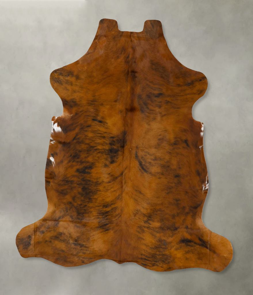 Medium Brindle X-Large European Cowhide Rug 7'3"H x 6'7"W #B22623 by Hudson Hides