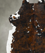 Tricolor X-Large European Cowhide Rug 7'6"H x 6'8"W #B22638 by Hudson Hides