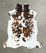Tricolor XX-Large European Cowhide Rug 7'4"H x 7'5"W #B22643 by Hudson Hides