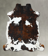 Tricolor XX-Large European Cowhide Rug 7'7"H x 7'0"W #B22691 by Hudson Hides