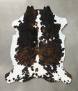 Tricolor XX-Large European Cowhide Rug 8'2"H x 6'11"W #B22707 by Hudson Hides
