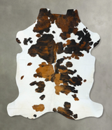 Tricolor XX-Large European Cowhide Rug 7'11"H x 6'9"W #B22710 by Hudson Hides