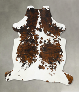 Tricolor X-Large European Cowhide Rug 6'10"H x 5'11"W #B22742 by Hudson Hides