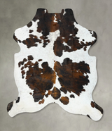 Tricolor X-Large European Cowhide Rug 7'1"H x 6'2"W #B22757 by Hudson Hides