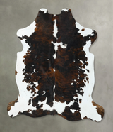 Tricolor X-Large European Cowhide Rug 6'7"H x 6'2"W #B22764 by Hudson Hides