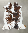 Tricolor X-Large European Cowhide Rug 6'6"H x 6'8"W #B22773 by Hudson Hides