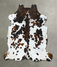 Tricolor X-Large European Cowhide Rug 6'8"H x 6'5"W #B22790 by Hudson Hides