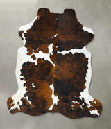 Tricolor X-Large European Cowhide Rug 6'7"H x 6'3"W #B22792 by Hudson Hides