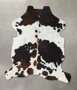 Tricolor X-Large European Cowhide Rug 6'10"H x 6'2"W #B22796 by Hudson Hides