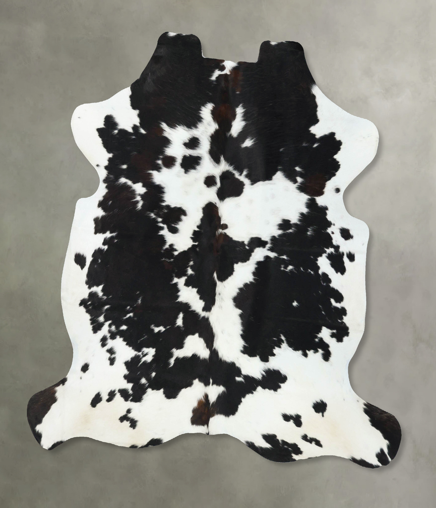 Black and White X-Large European Cowhide Rug 6'7"H x 6'4"W #B22799 by Hudson Hides