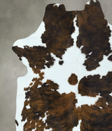 Tricolor X-Large European Cowhide Rug 6'11"H x 6'6"W #B22815 by Hudson Hides