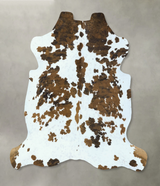 Tricolor X-Large European Cowhide Rug 6'6"H x 6'7"W #B22823 by Hudson Hides