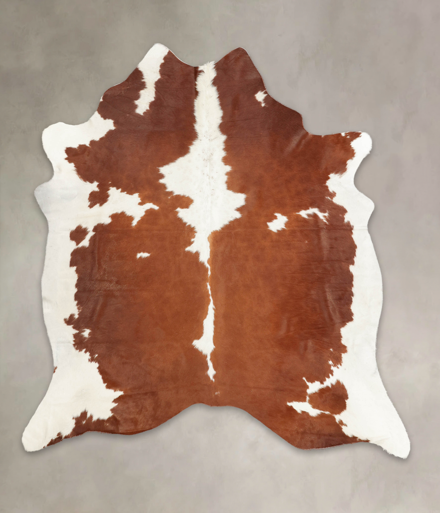 Brown and White X-Large Brazilian Cowhide Rug 7'2"H x 6'6"W #B2286 by Hudson Hides