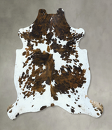 Tricolor X-Large European Cowhide Rug 7'0"H x 6'6"W #B22860 by Hudson Hides
