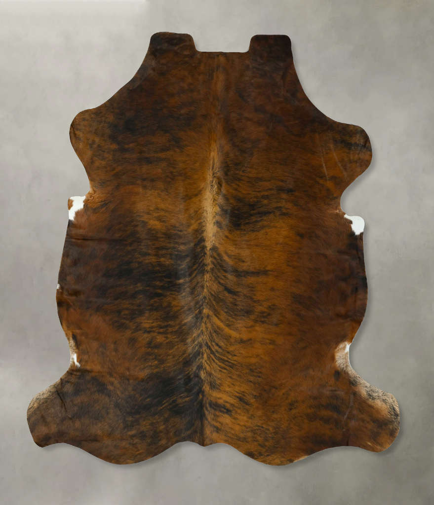 Medium Brindle X-Large European Cowhide Rug 7'2"H x 6'7"W #B22905 by Hudson Hides