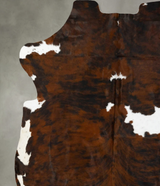 Tricolor X-Large European Cowhide Rug 7'4"H x 6'7"W #B22927 by Hudson Hides