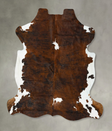 Tricolor X-Large European Cowhide Rug 7'2"H x 6'10"W #B22940 by Hudson Hides