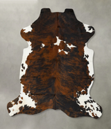 Tricolor X-Large European Cowhide Rug 7'1"H x 6'3"W #B22950 by Hudson Hides