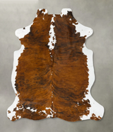 Tricolor X-Large European Cowhide Rug 7'2"H x 5'11"W #B22970 by Hudson Hides