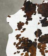 Tricolor X-Large European Cowhide Rug 7'1"H x 6'3"W #B22974 by Hudson Hides