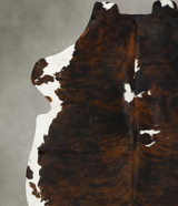 Tricolor X-Large European Cowhide Rug 6'11"H x 6'3"W #B22975 by Hudson Hides