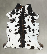 Tricolor X-Large European Cowhide Rug 7'5"H x 6'6"W #B22986 by Hudson Hides