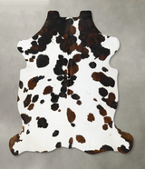 Tricolor X-Large European Cowhide Rug 7'0"H x 6'8"W #B23001 by Hudson Hides