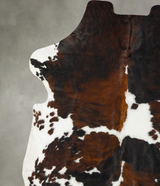 Tricolor X-Large European Cowhide Rug 7'6"H x 6'8"W #B23002 by Hudson Hides
