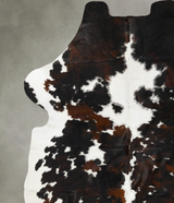 Tricolor X-Large European Cowhide Rug 7'2"H x 6'6"W #B23003 by Hudson Hides
