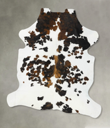Tricolor X-Large European Cowhide Rug 7'3"H x 6'1"W #B23005 by Hudson Hides