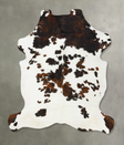 Tricolor X-Large European Cowhide Rug 7'1"H x 5'11"W #B23006 by Hudson Hides