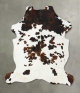 Tricolor X-Large European Cowhide Rug 7'1"H x 5'11"W #B23006 by Hudson Hides