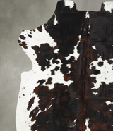 Tricolor X-Large European Cowhide Rug 7'3"H x 6'8"W #B23011 by Hudson Hides