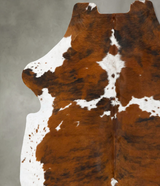 Tricolor X-Large European Cowhide Rug 7'2"H x 6'6"W #B23013 by Hudson Hides