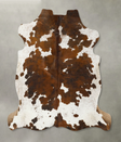 Tricolor X-Large European Cowhide Rug 6'10"H x 6'11"W #B23014 by Hudson Hides