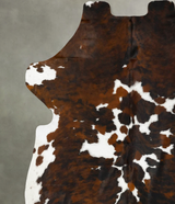Tricolor XX-Large European Cowhide Rug 7'7"H x 7'1"W #B23016 by Hudson Hides