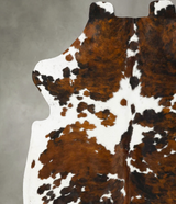 Tricolor X-Large European Cowhide Rug 6'11"H x 6'5"W #B23019 by Hudson Hides