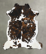 Tricolor X-Large European Cowhide Rug 7'3"H x 6'4"W #B23020 by Hudson Hides