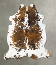 Tricolor X-Large European Cowhide Rug 7'3"H x 6'9"W #B23024 by Hudson Hides