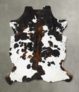 Tricolor X-Large European Cowhide Rug 7'3"H x 6'2"W #B23028 by Hudson Hides