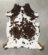 Tricolor X-Large European Cowhide Rug 7'1"H x 6'8"W #B23031 by Hudson Hides