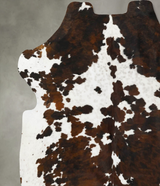 Tricolor X-Large European Cowhide Rug 7'1"H x 6'8"W #B23031 by Hudson Hides