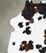 Tricolor X-Large European Cowhide Rug 7'3"H x 6'5"W #B23037 by Hudson Hides