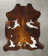 Tricolor X-Large European Cowhide Rug 7'2"H x 6'5"W #B23045 by Hudson Hides