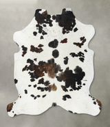 Tricolor XX-Large European Cowhide Rug 7'5"H x 6'10"W #B23049 by Hudson Hides
