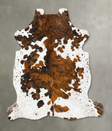 Tricolor X-Large European Cowhide Rug 7'3"H x 6'5"W #B23058 by Hudson Hides